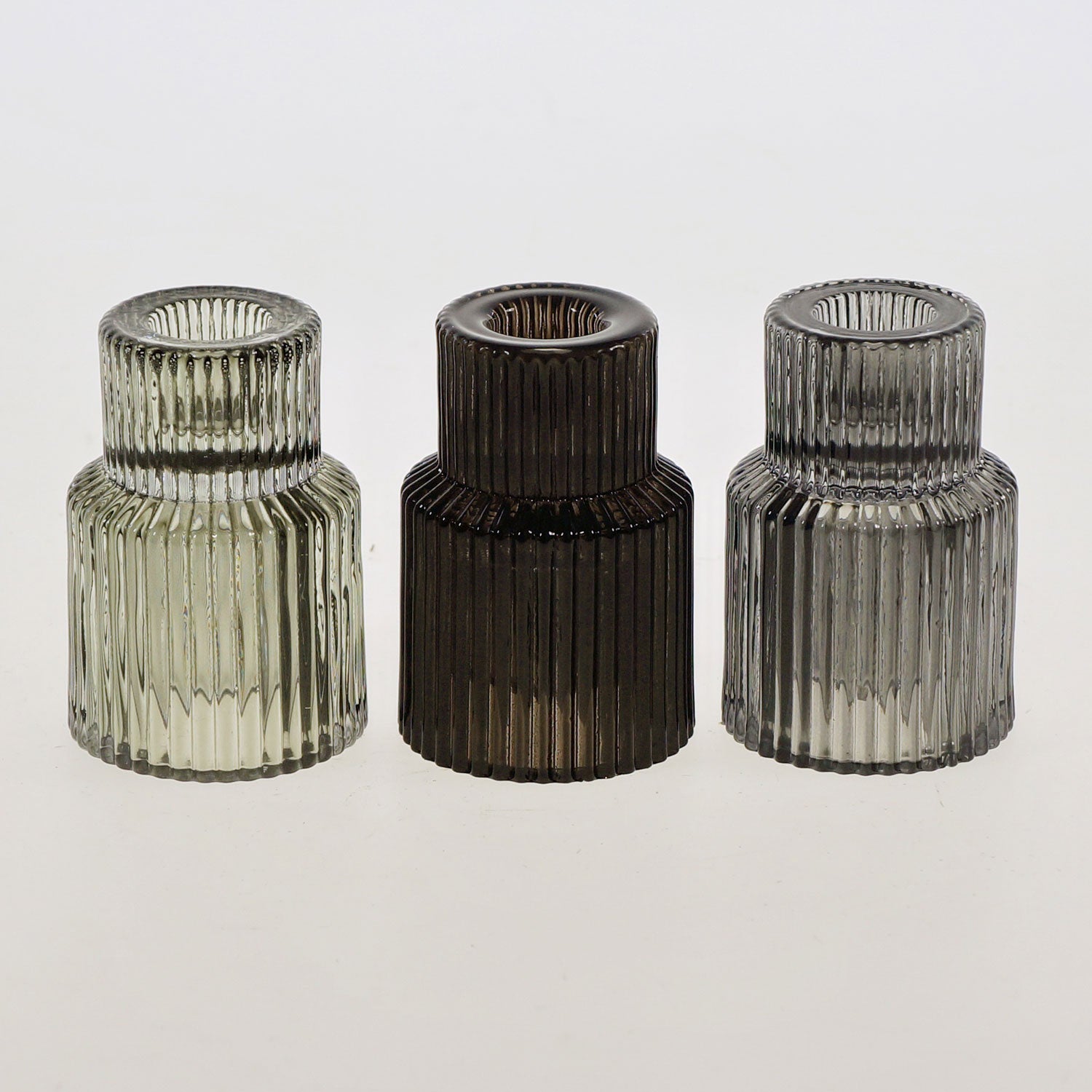 LS-LebenStil Küche & Haushalt 3er Retro Glas Teelichthalter Mix