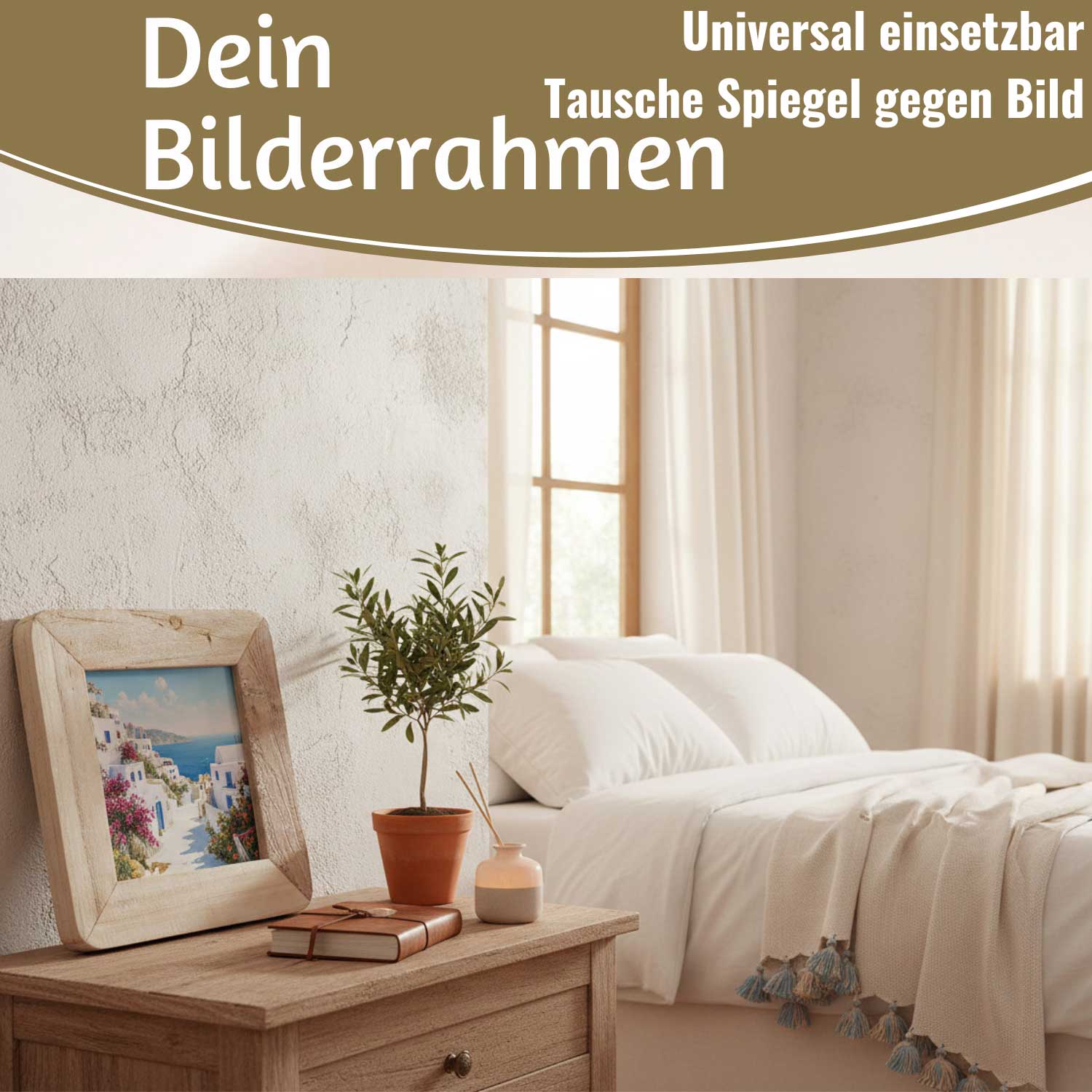 LS-LebenStil Möbel & Wohnen Wandspiegel 32cm grau Holzrahmen vintage