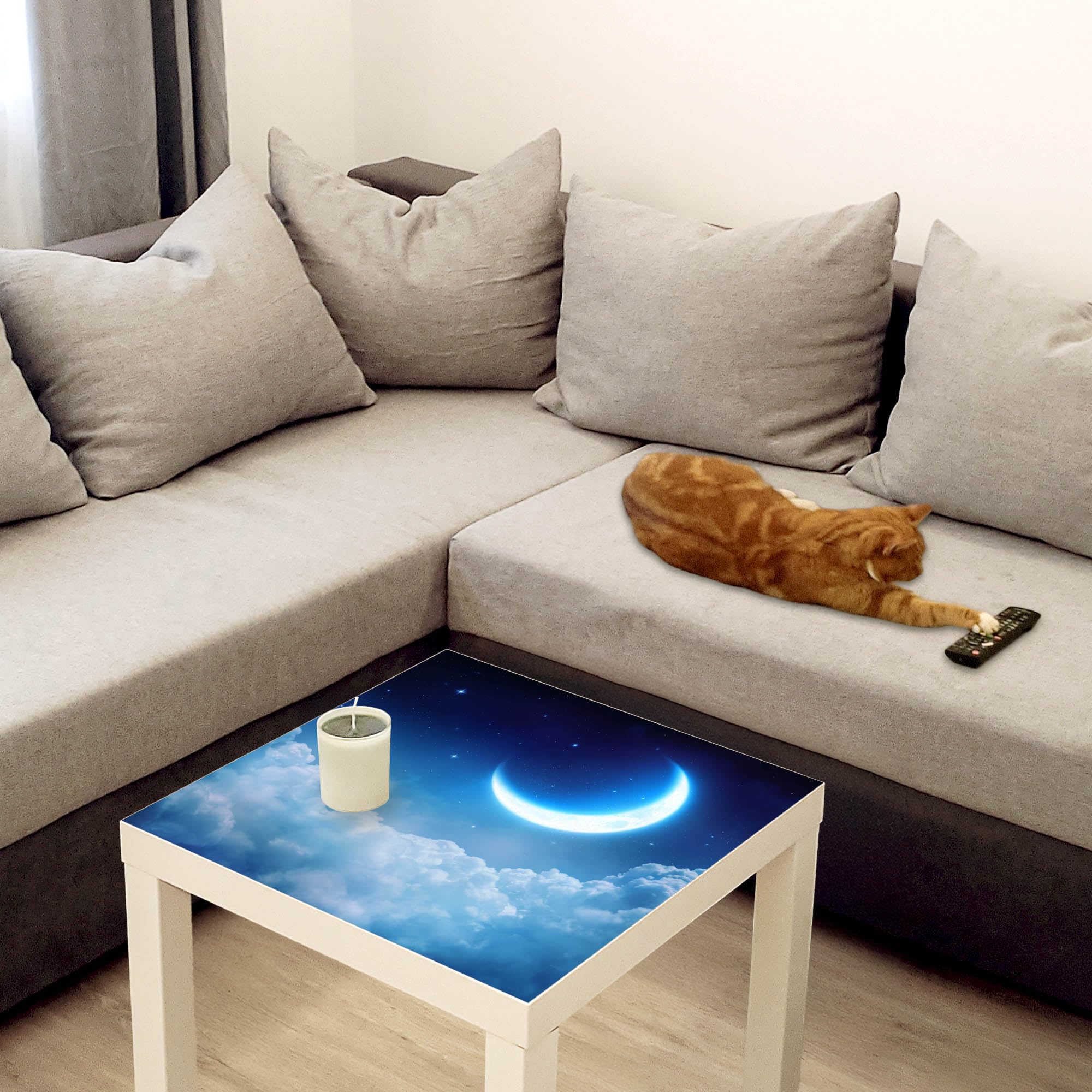 Banjado Möbelfolie Tischfolie Zunehmender Mond 55x55 cm selbstklebend