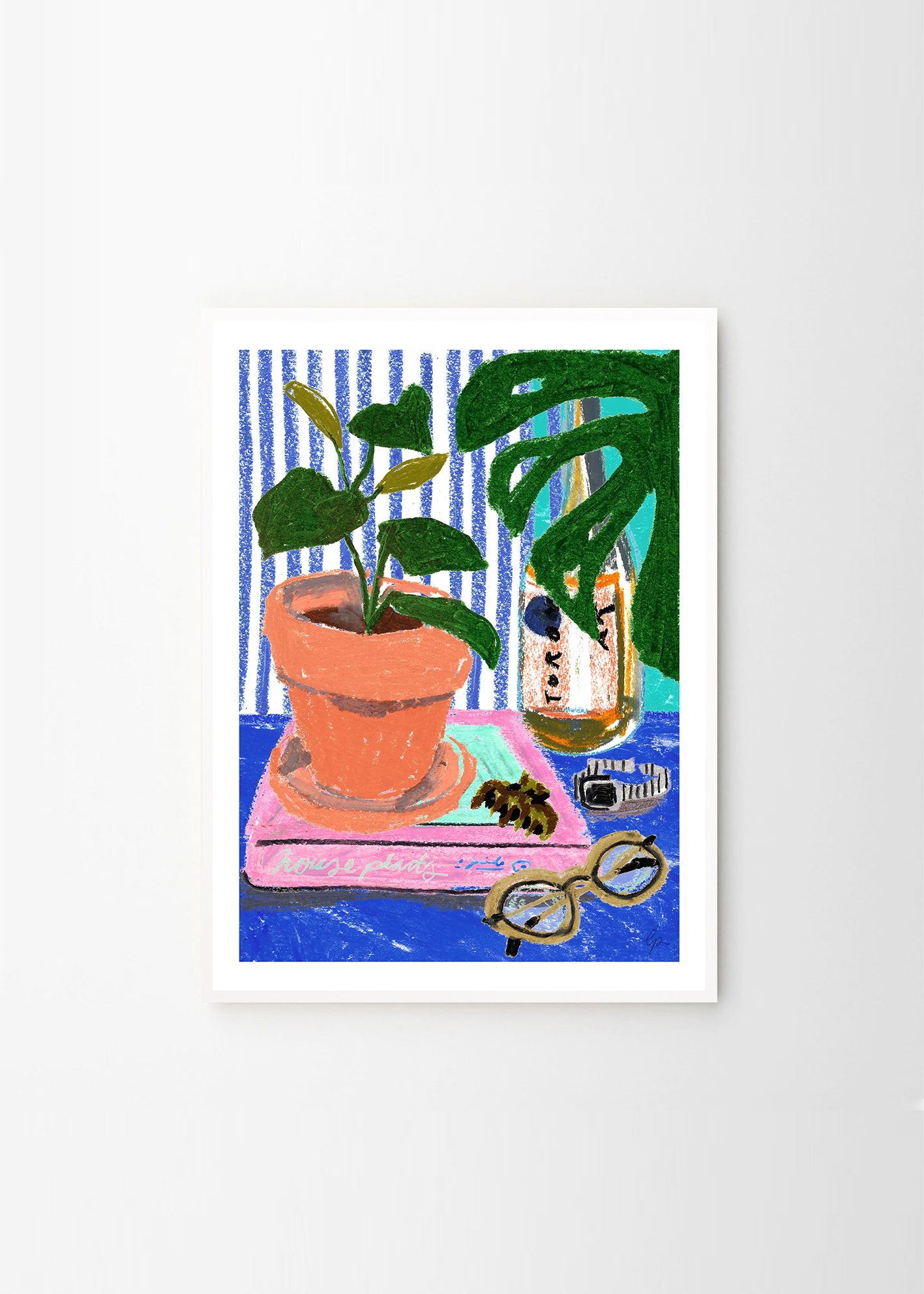 The Poster Club Art Prints Pastel Plants Poster 30x40 cm blau
