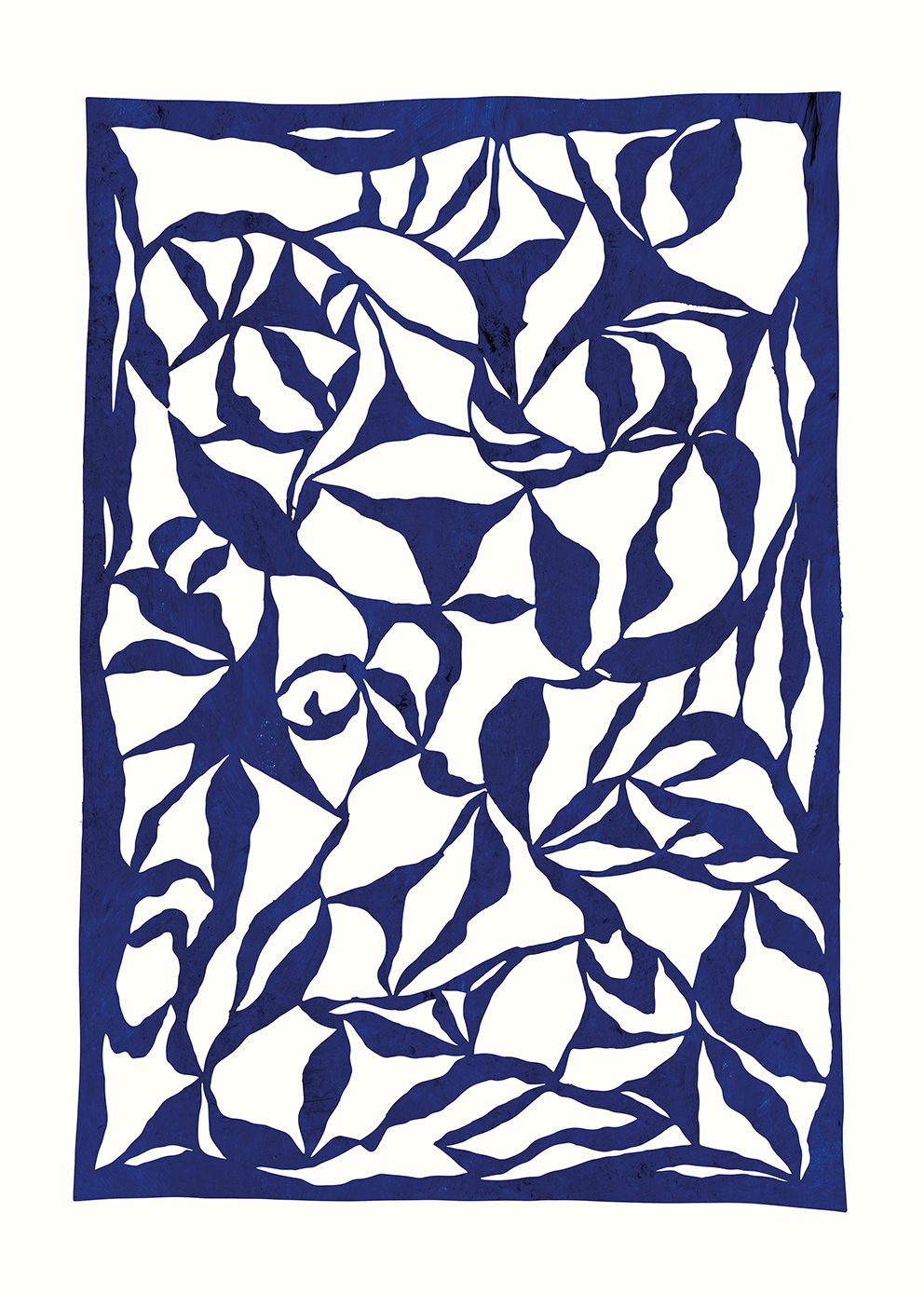 The Poster Club Magnolia Kunstdruck A4 blau-weiß abstrakt