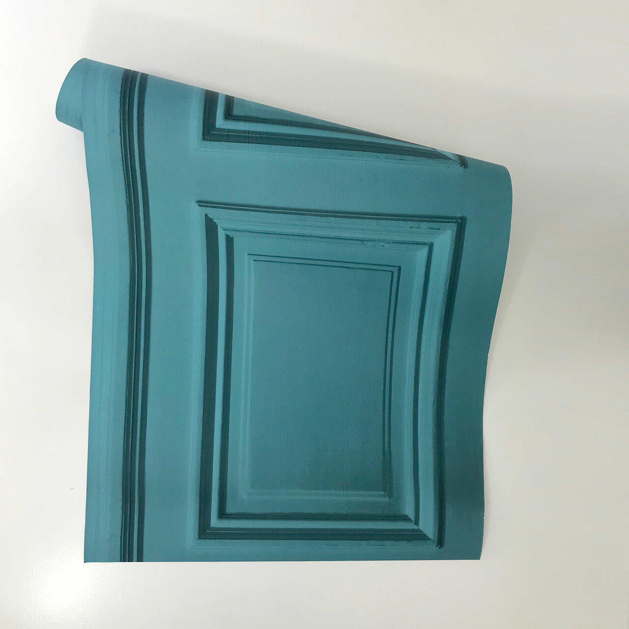 Mineheart Wallpaper Teal Panelling Tapete petrol Paneel