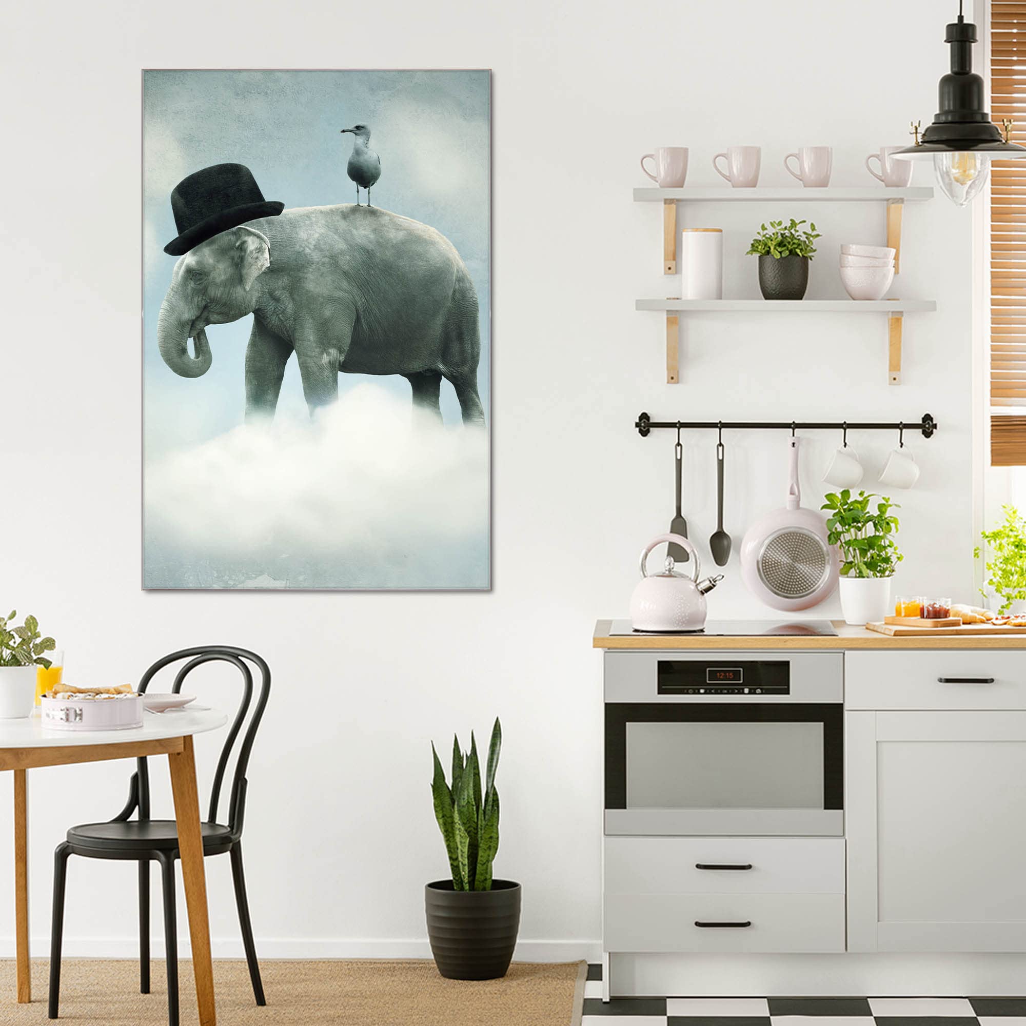 Banjado Magnettafel Elefant und Möwe Magnetboard 40x60 beschreibbar