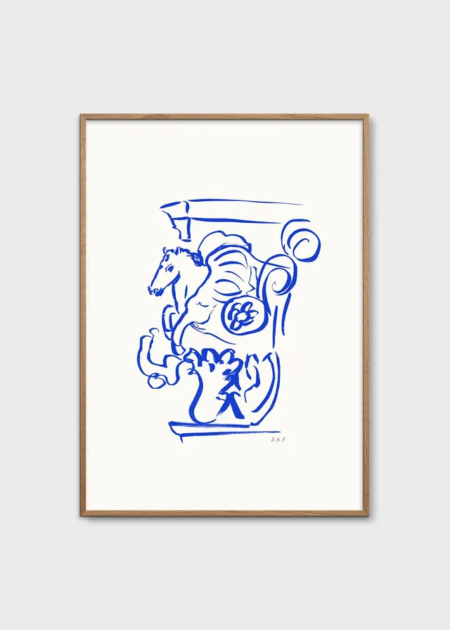The Poster Club Pegasus Poster 30x40 cm Line Art blau
