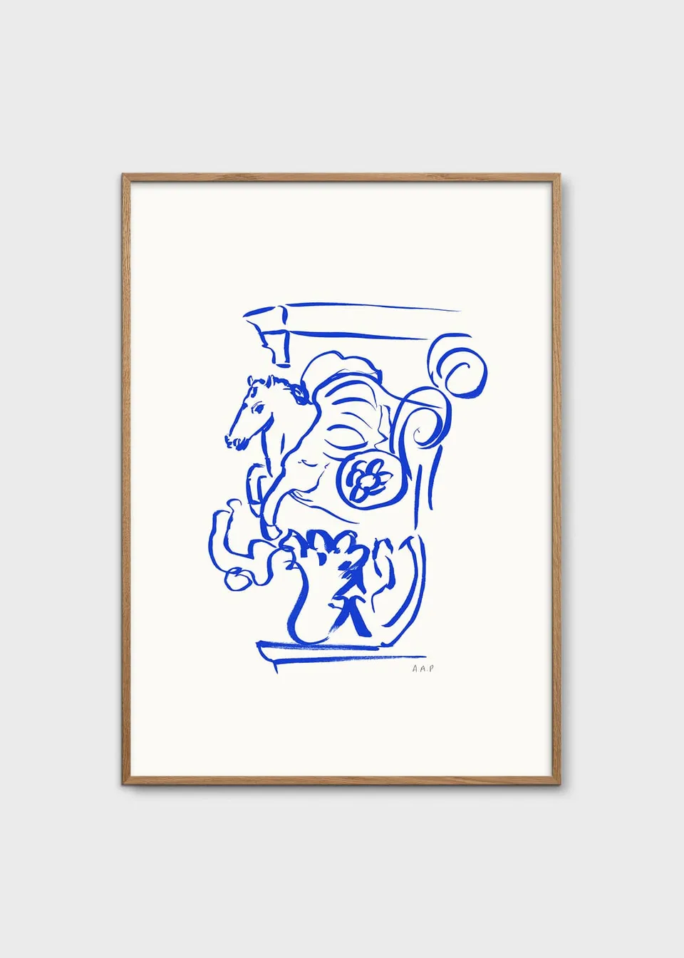The Poster Club Pegasus Poster 30x40 cm Line Art blau