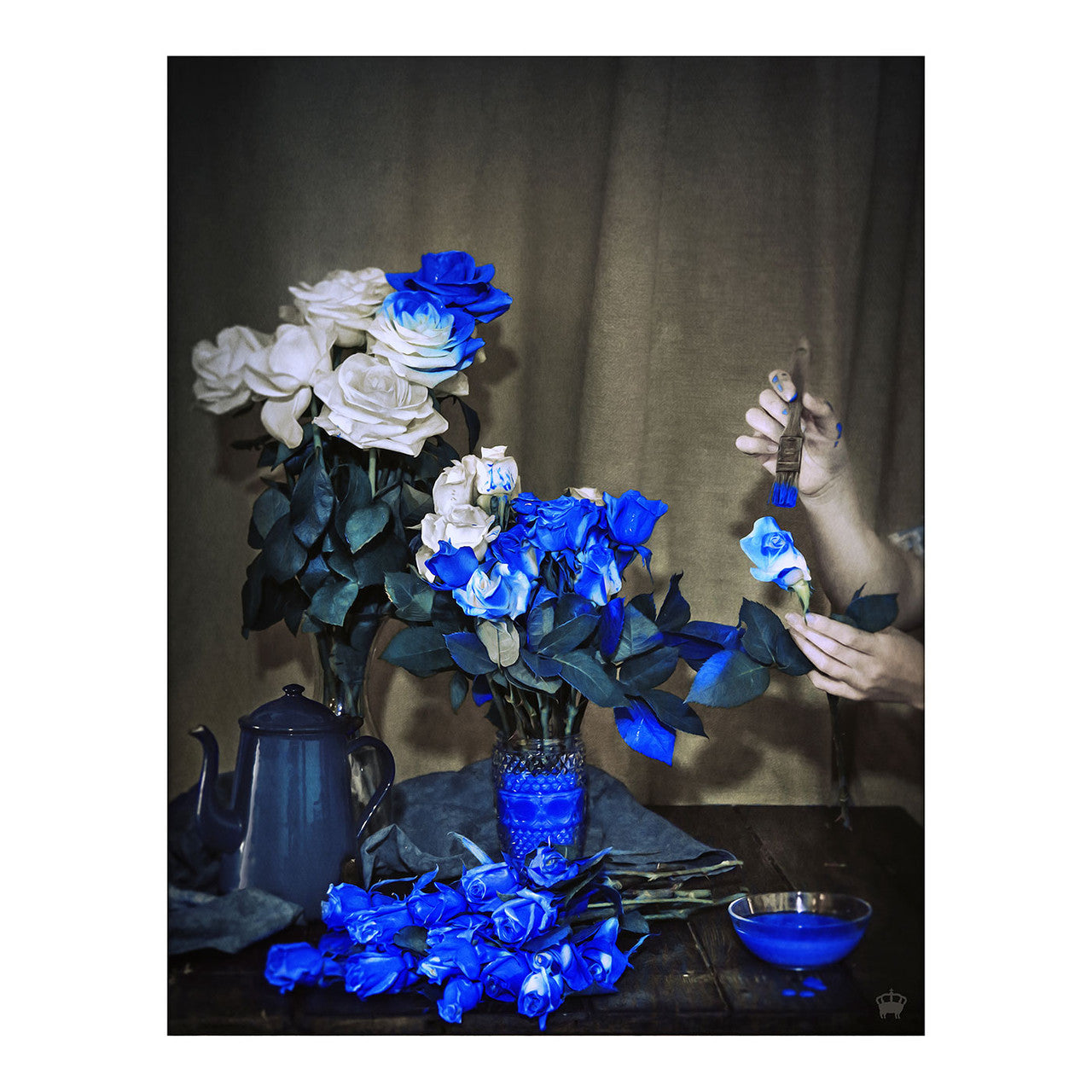 Mineheart Scent of Cobalt Wandbild 66x81cm Blau Blumen