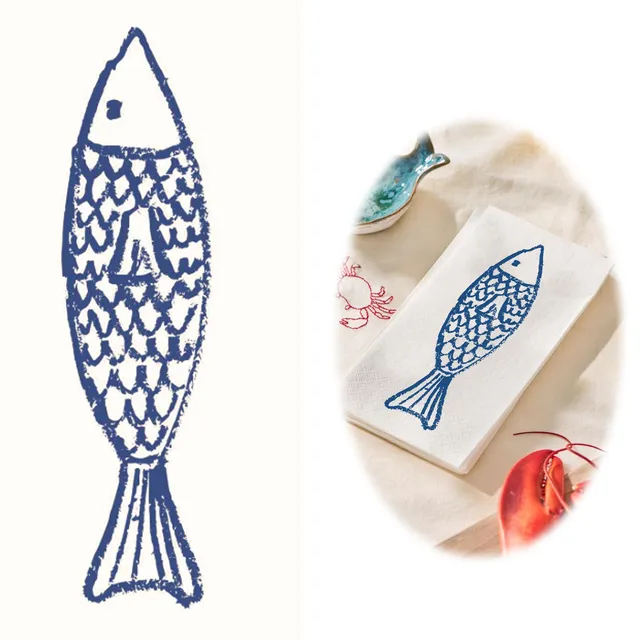 LS-LebenStil Servietten Fisch 40x40cm 3-lagig maritim 16 Stück