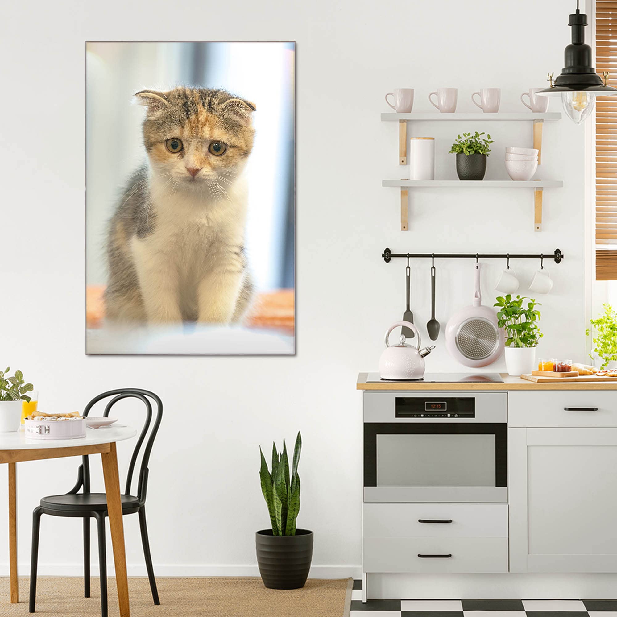 Banjado Magnettafel Kleine Katze Magnettafel 60x40 cm Glas