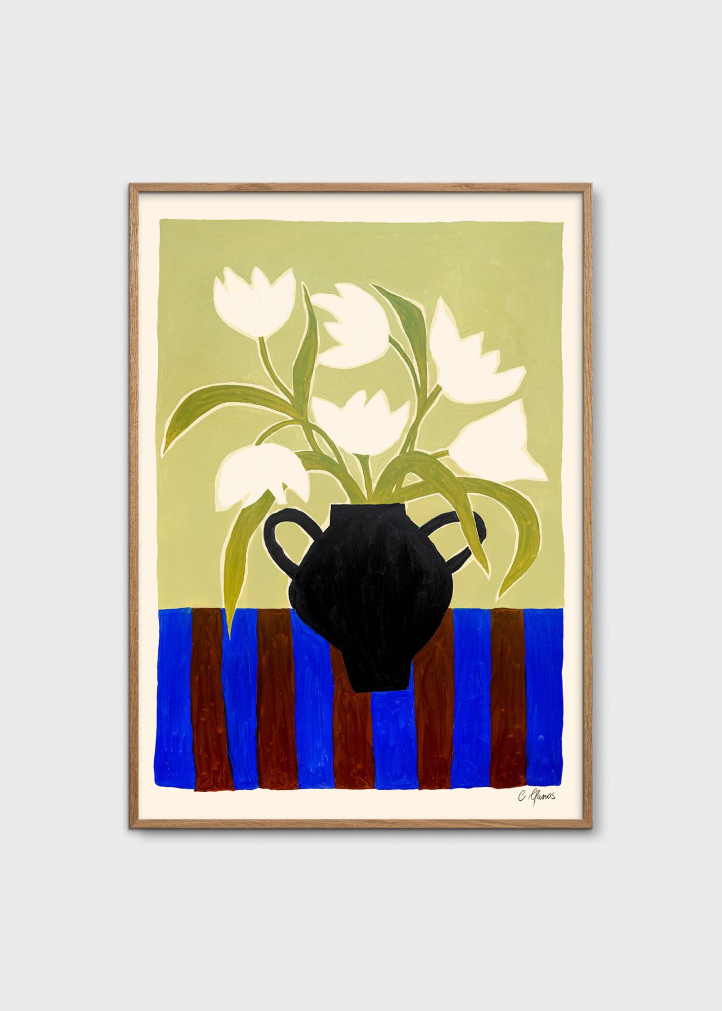 The Poster Club Flowers and Stripes Poster 30x40 cm Blumen