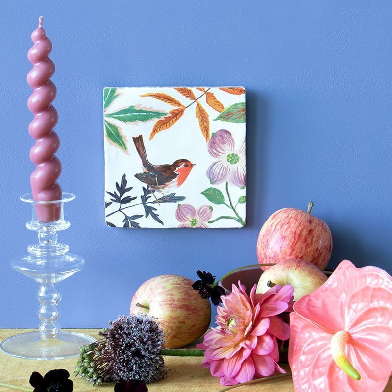 Storytiles Delft Blue Beschut durch Blaadjes Fliese 10x10 cm Vogel