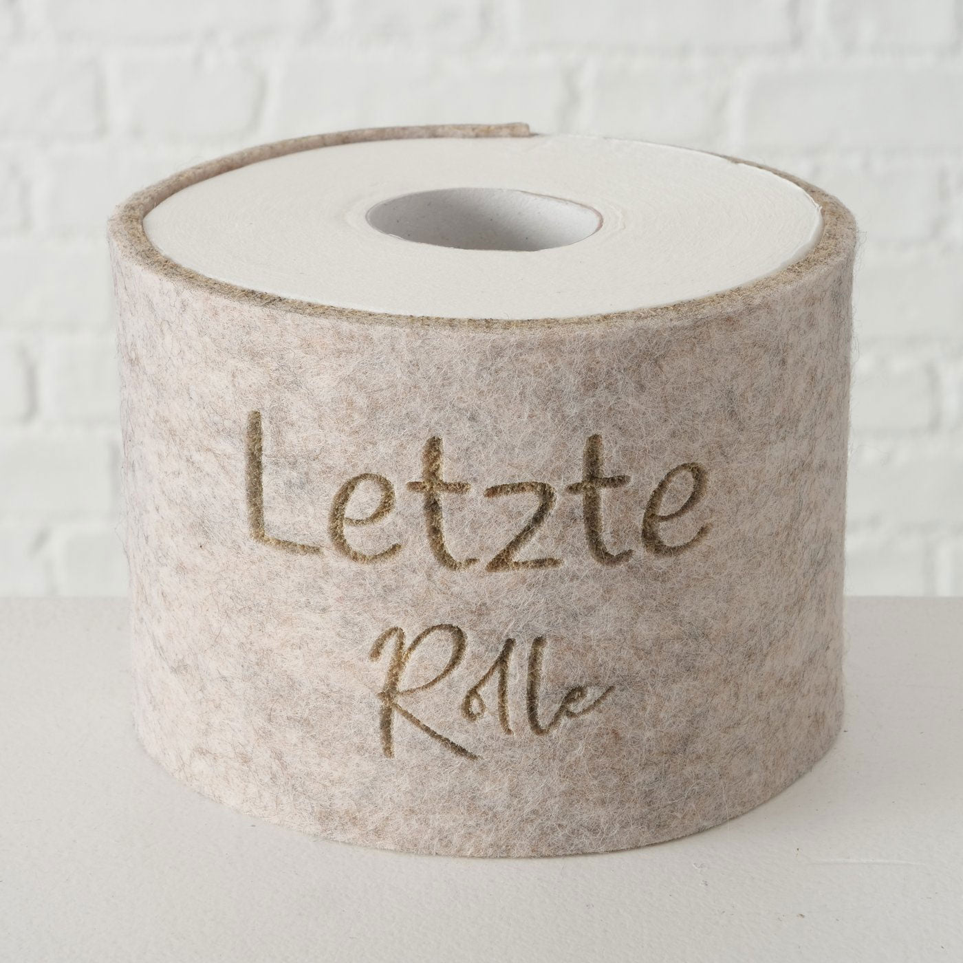 LS-LebenStil letzte Rolle Klopapier Banderole Filz beige 42 cm