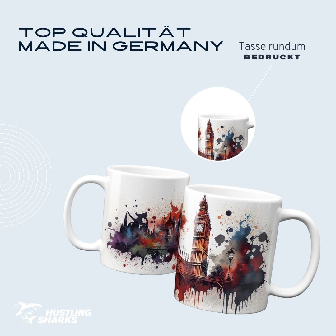Hustling Sharks Wandbilder London Tasse 330ml Skyline pastell