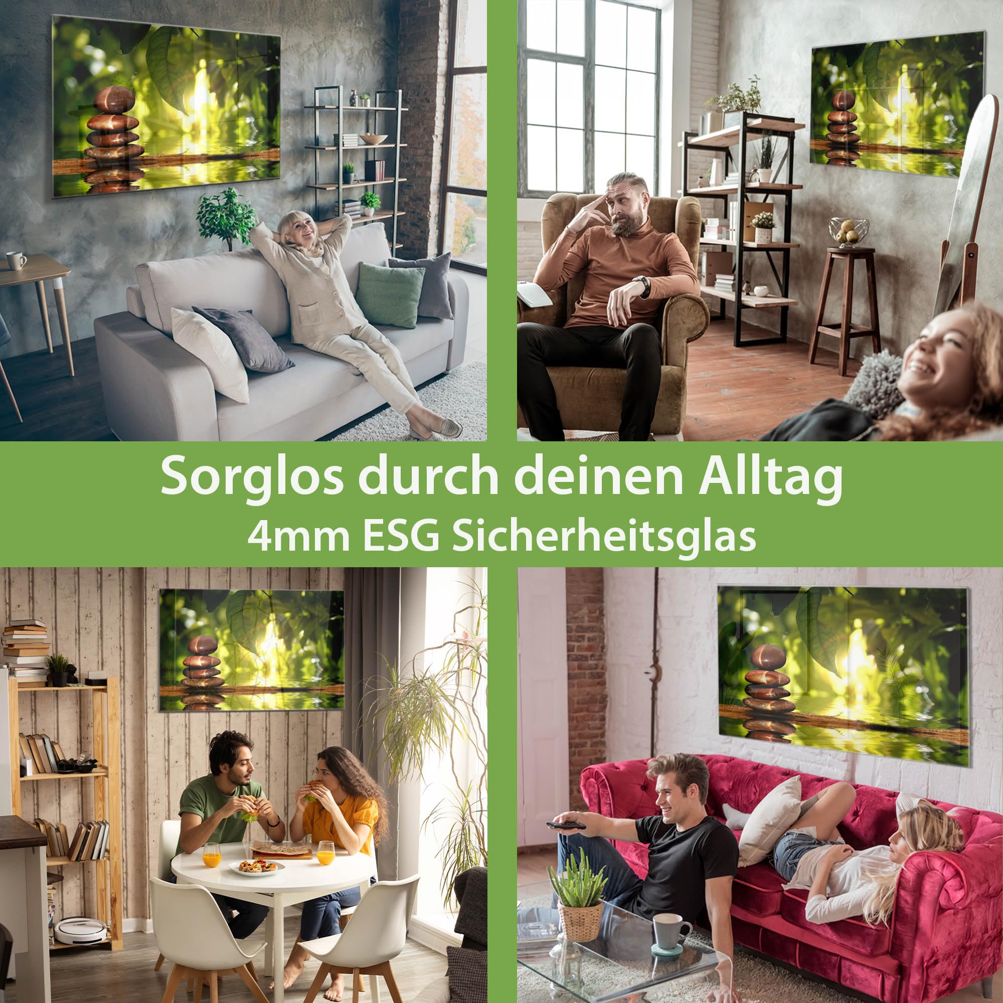 Banjado Magnettafel Feng Shui Magnettafel 120x80 cm Glas