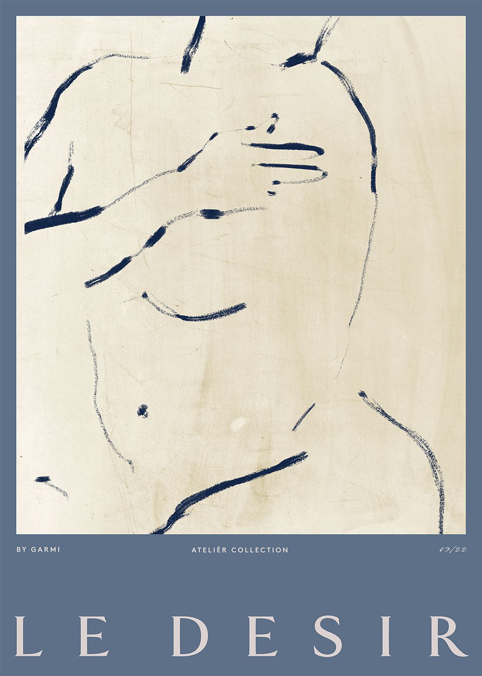 The Poster Club Art Prints Le Desir Poster 30x40 cm beige-blau