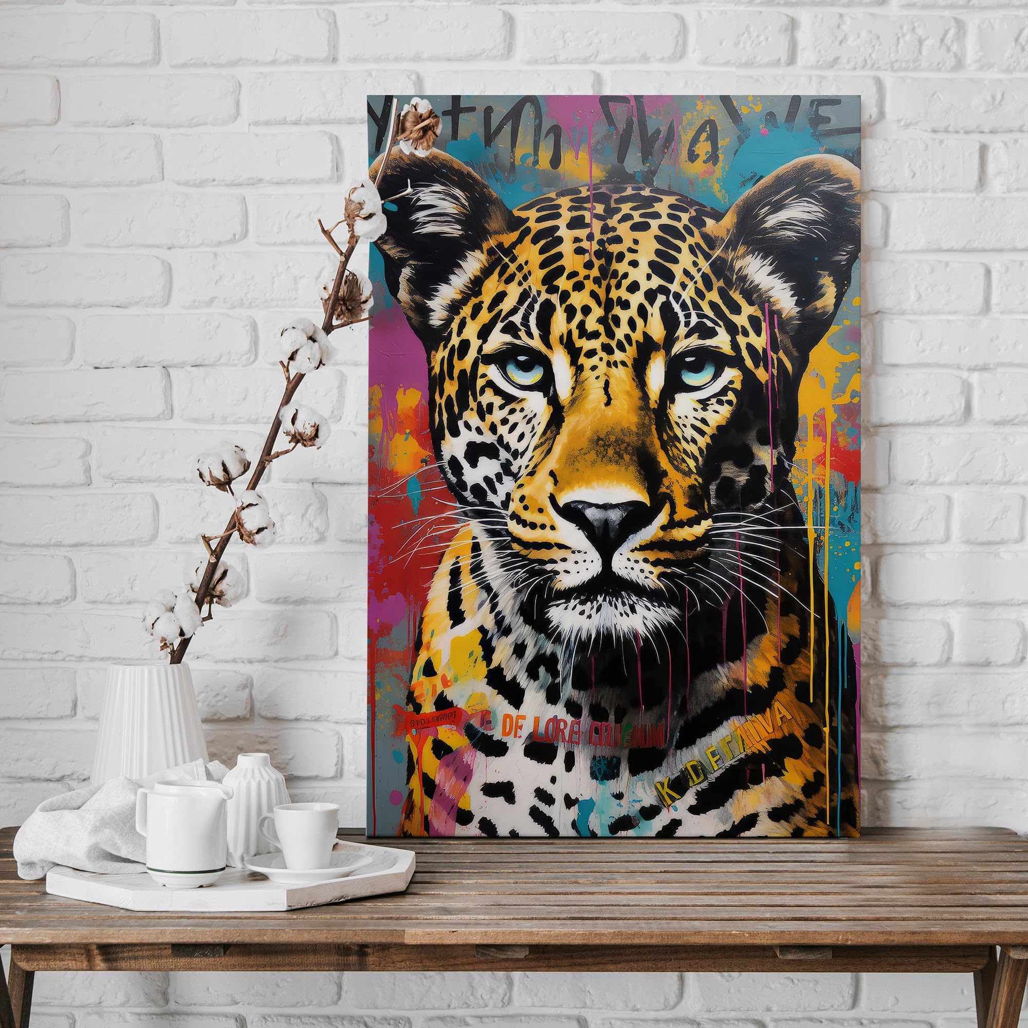 Hustling Sharks Wandbilder Leopard Wall Leinwand Tierbild modern