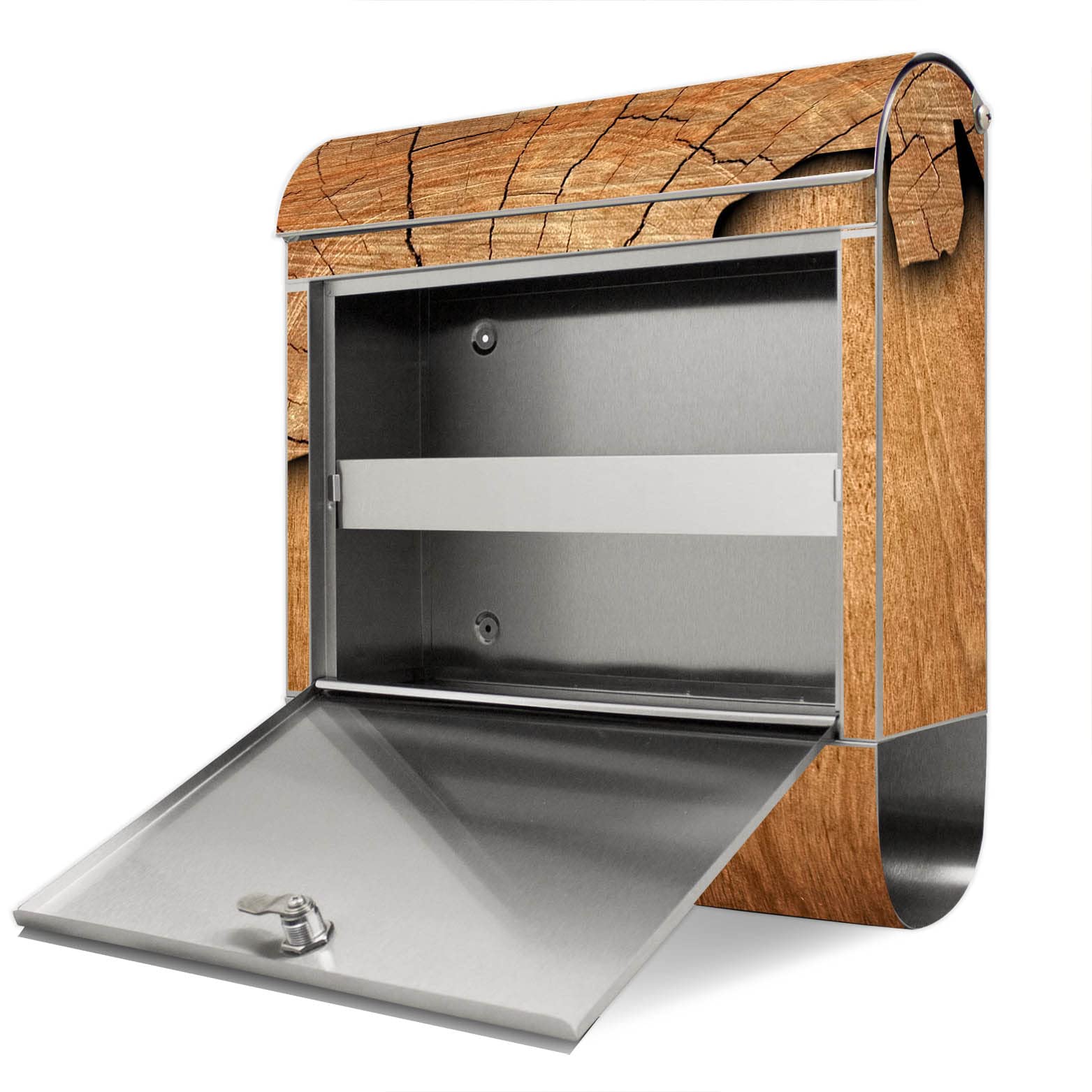 Banjado Briefkasten Holz Standbriefkasten Edelstahl A4 38x43cm