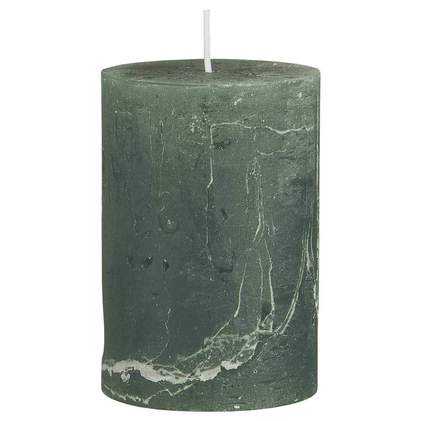 IB Laursen Ribe Stumpenkerze Grün 10x6,8 cm Moosgrün