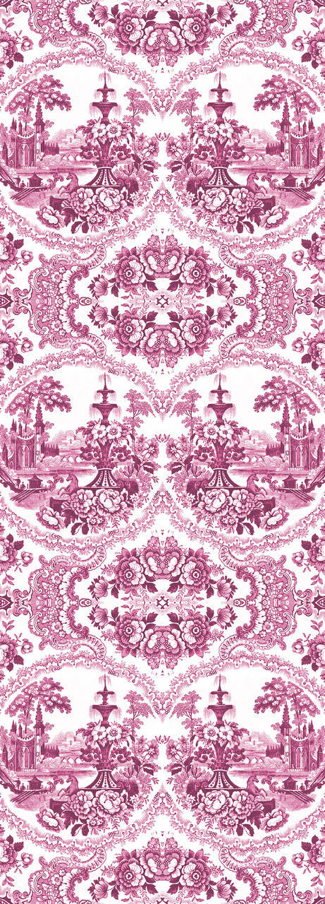 Mineheart Delft Baroque Tapete Rosa A3 Muster Porzellan