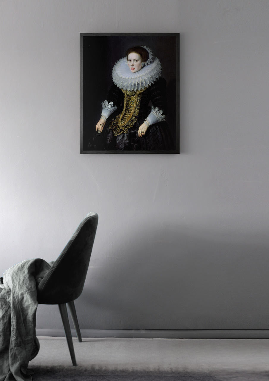 Mineheart Wall Art Lady with Tongue out 1 Leinwandbild Schwarz 30x41cm