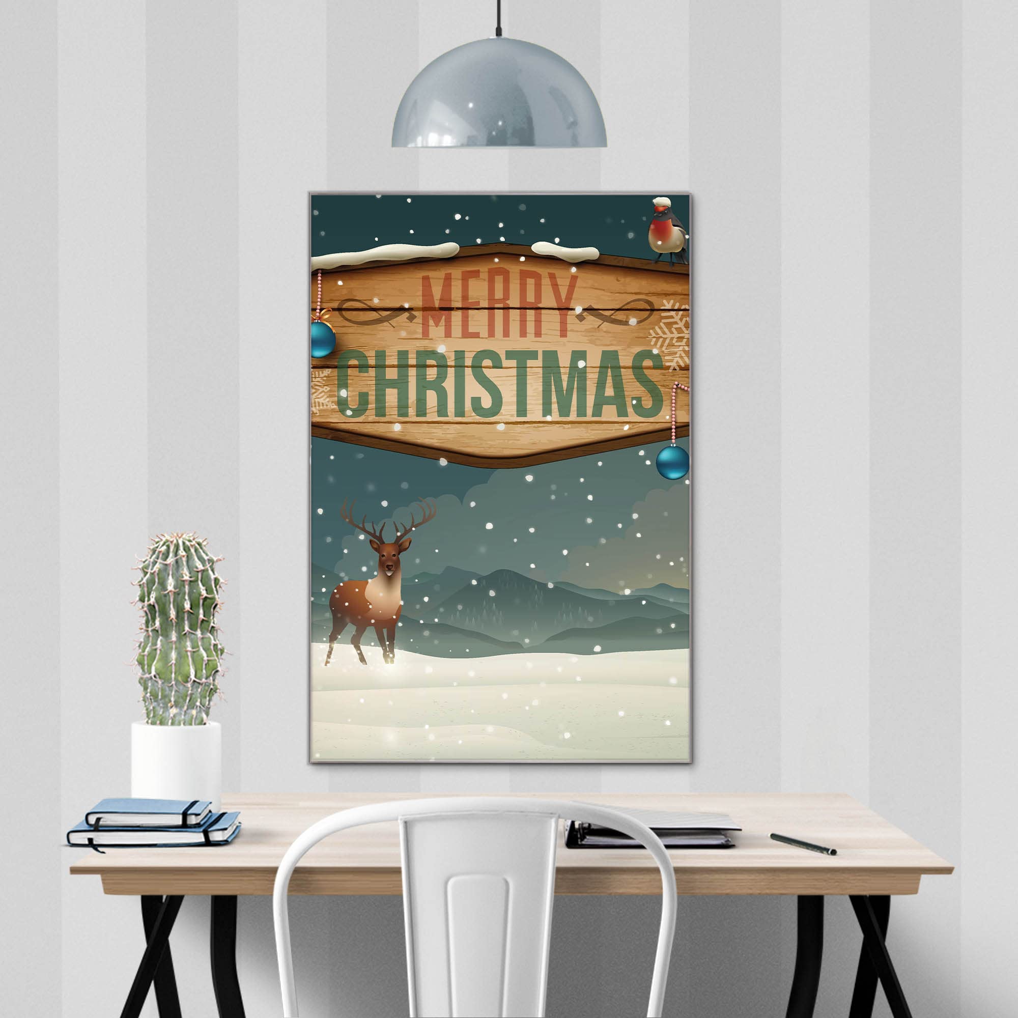 Banjado Magnettafel Glas 40x60cm Memoboard Weihnachtsland beschreibbar
