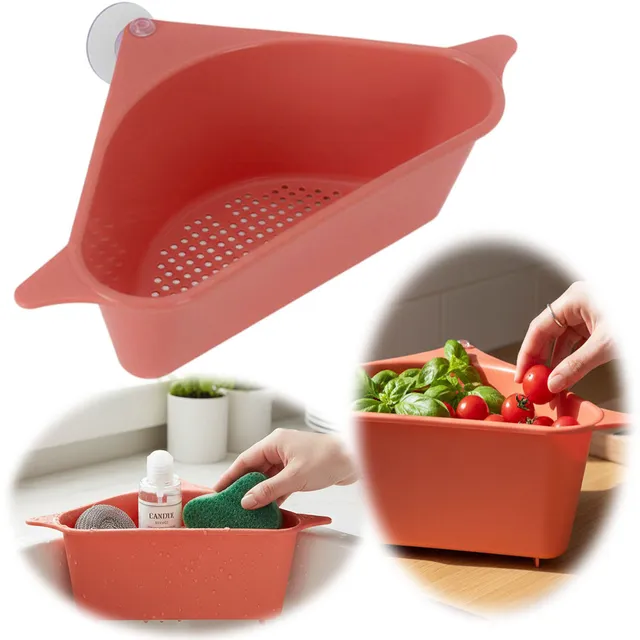 LS-LebenStil Spülbecken Organizer Dreieck Koralle 28cm