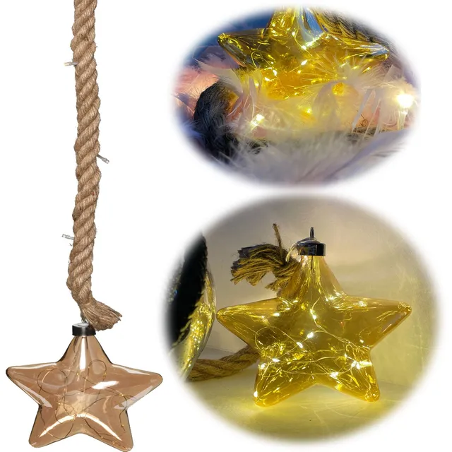 LS-LebenStil Möbel & Wohnen Licht-Stern 15cm Glas Warmweiß Leuchte