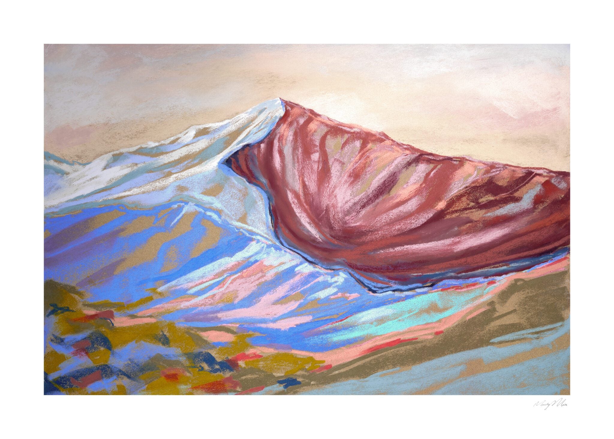 The Poster Club Art Prints Velvet Peak IV Poster A4 blau