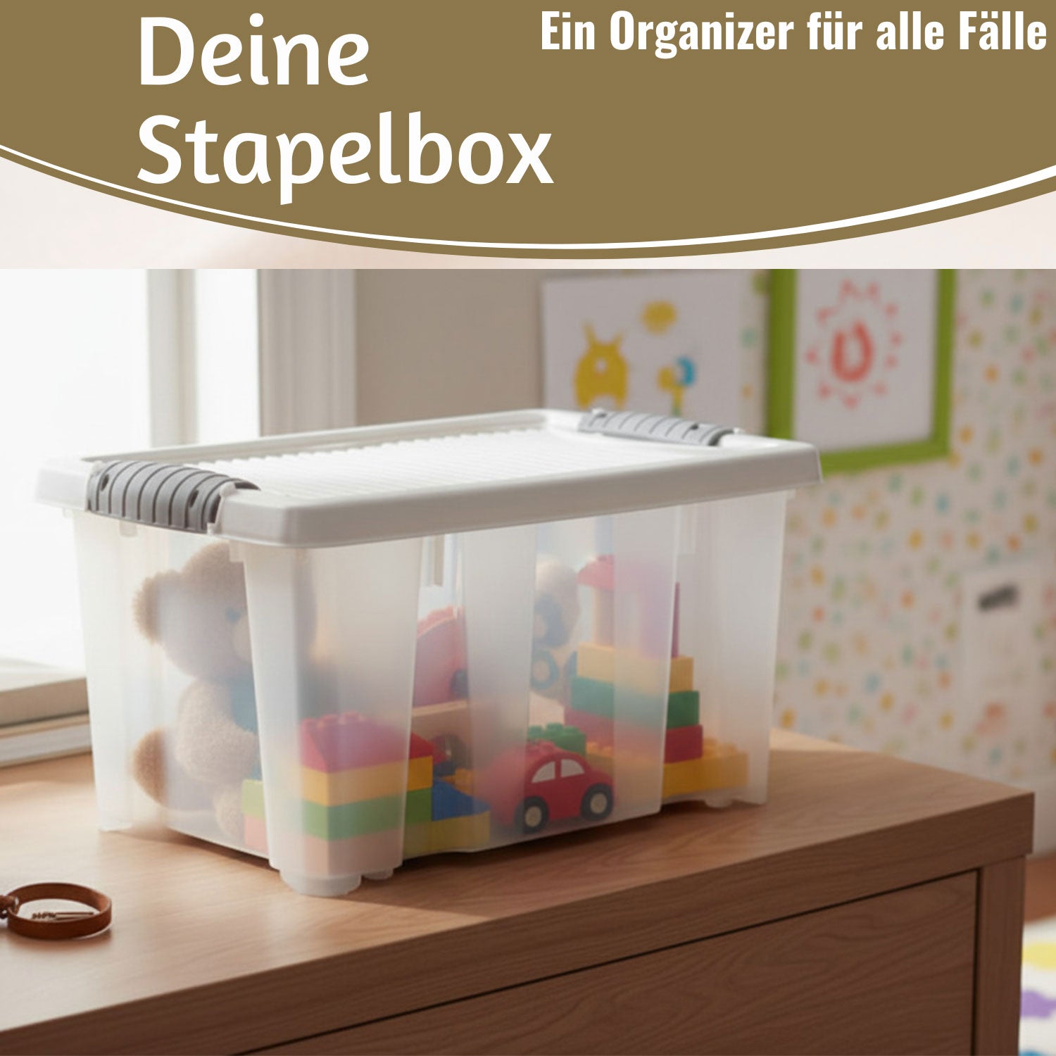 LS-LebenStil Möbel & Wohnen Stapelbox 3er-Set 30x20x15cm Transparent