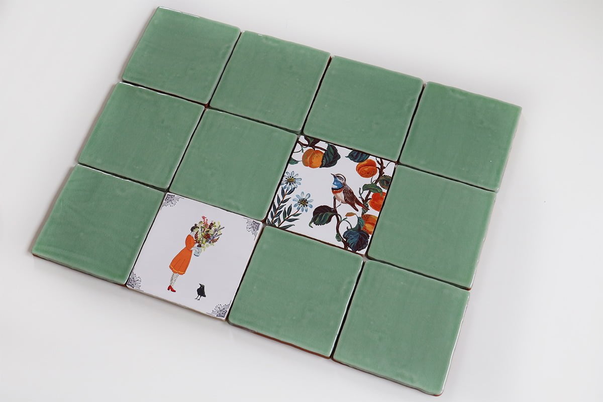 Storytiles Plain Tiles Kiwi Green Fliese 13x13 cm grün