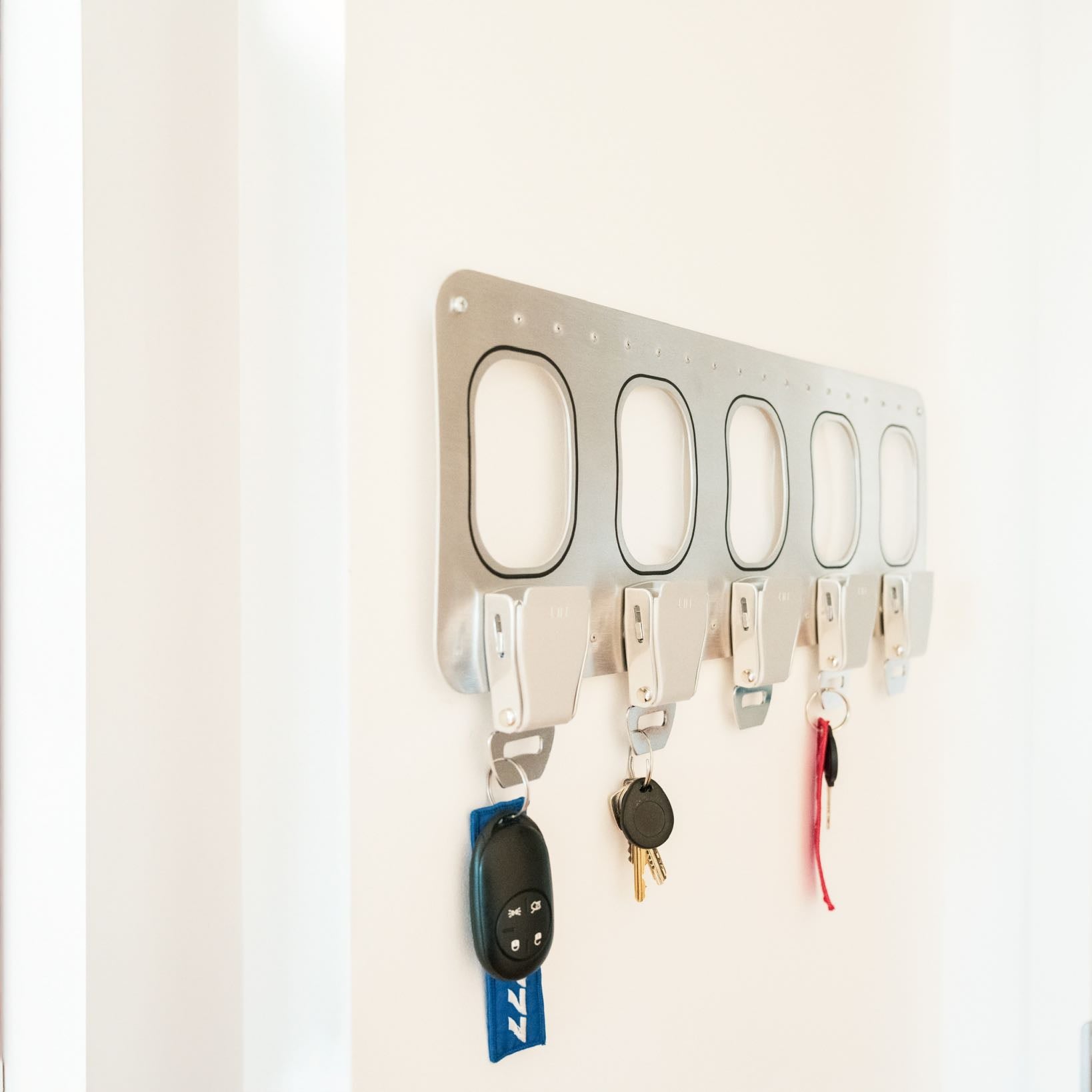 aircraftwindows Key Holder 5er Schlüsselbrett Alu Gurtschnalle Standard