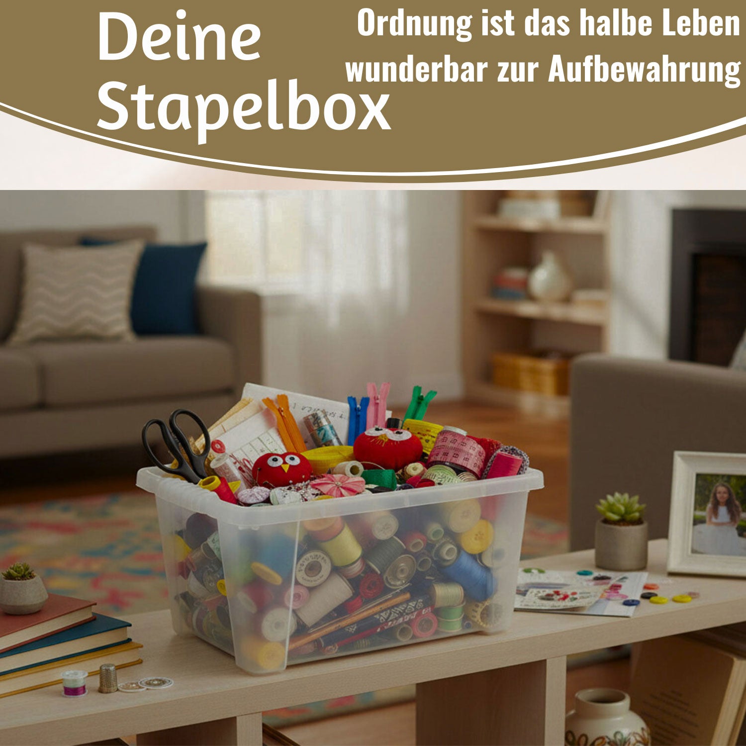 LS-LebenStil Stapelbox 30x20x15cm Deckel transparent