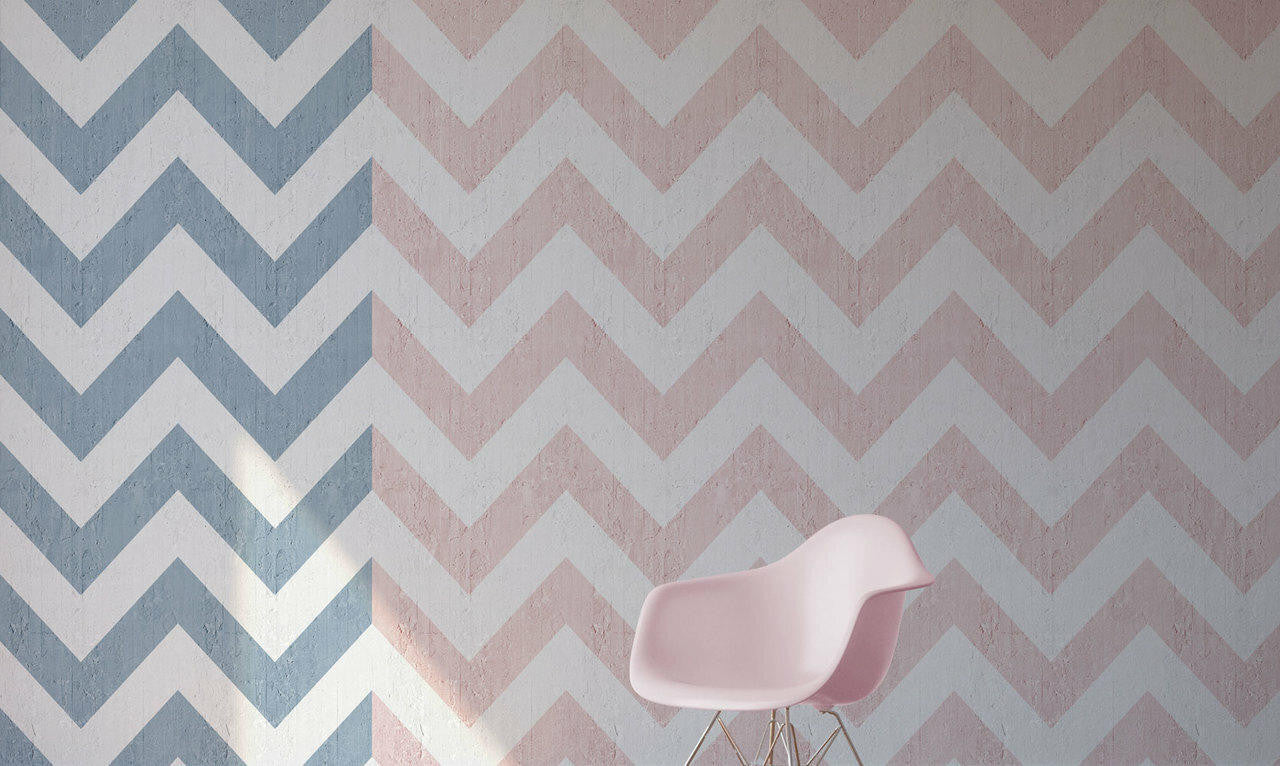 Mineheart Navy Geometric Stripes Tapete A3 Muster blau geometrisch