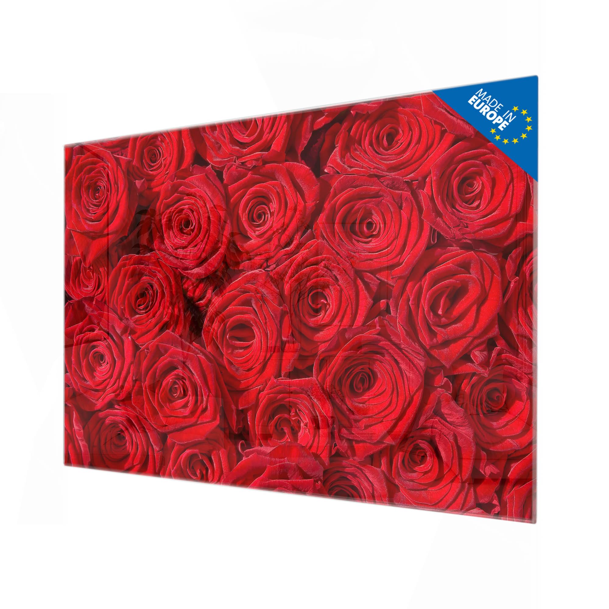 Banjado Magnettafel Rosenbett Glas-Memoboard 120x80 cm