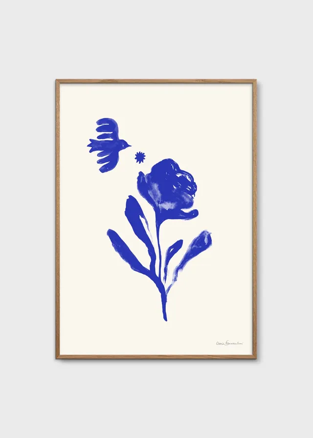 The Poster Club Art Prints Newborn Rose Poster 30x40 cm blau