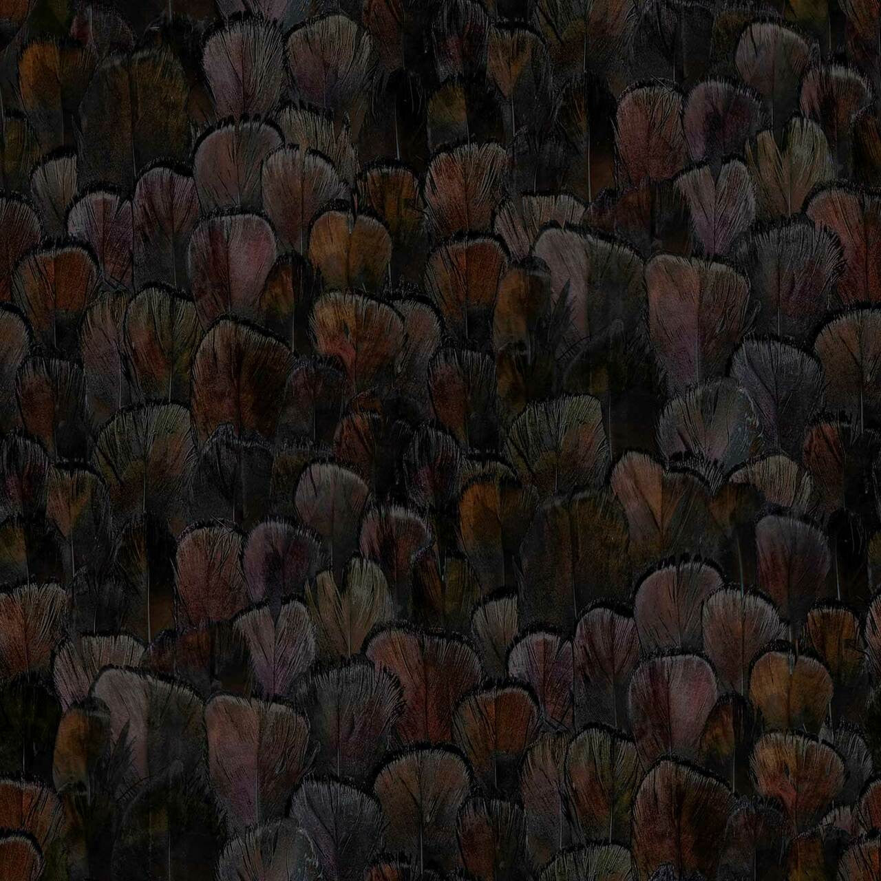 Mineheart Wallpaper Feather Pattern Dark Tapete A3 Muster