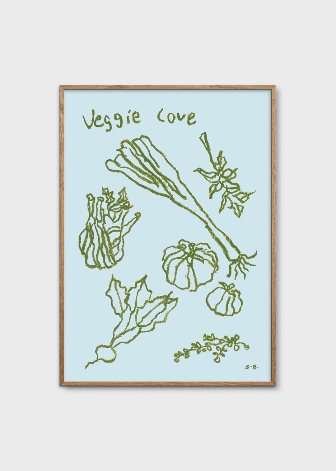The Poster Club Veggie Love Kunstdruck A4 grün