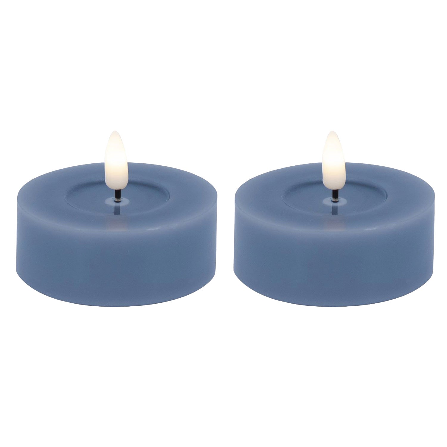 LS-LebenStil LED Teelichter Ribe Blau Echtwachs 2er 6,8cm