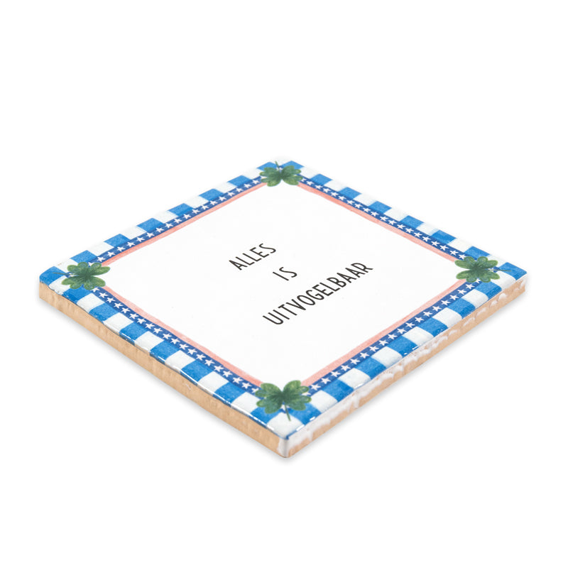 Storytiles Delft Blue Found Clovers Fliese 10x10 cm personalisierbar