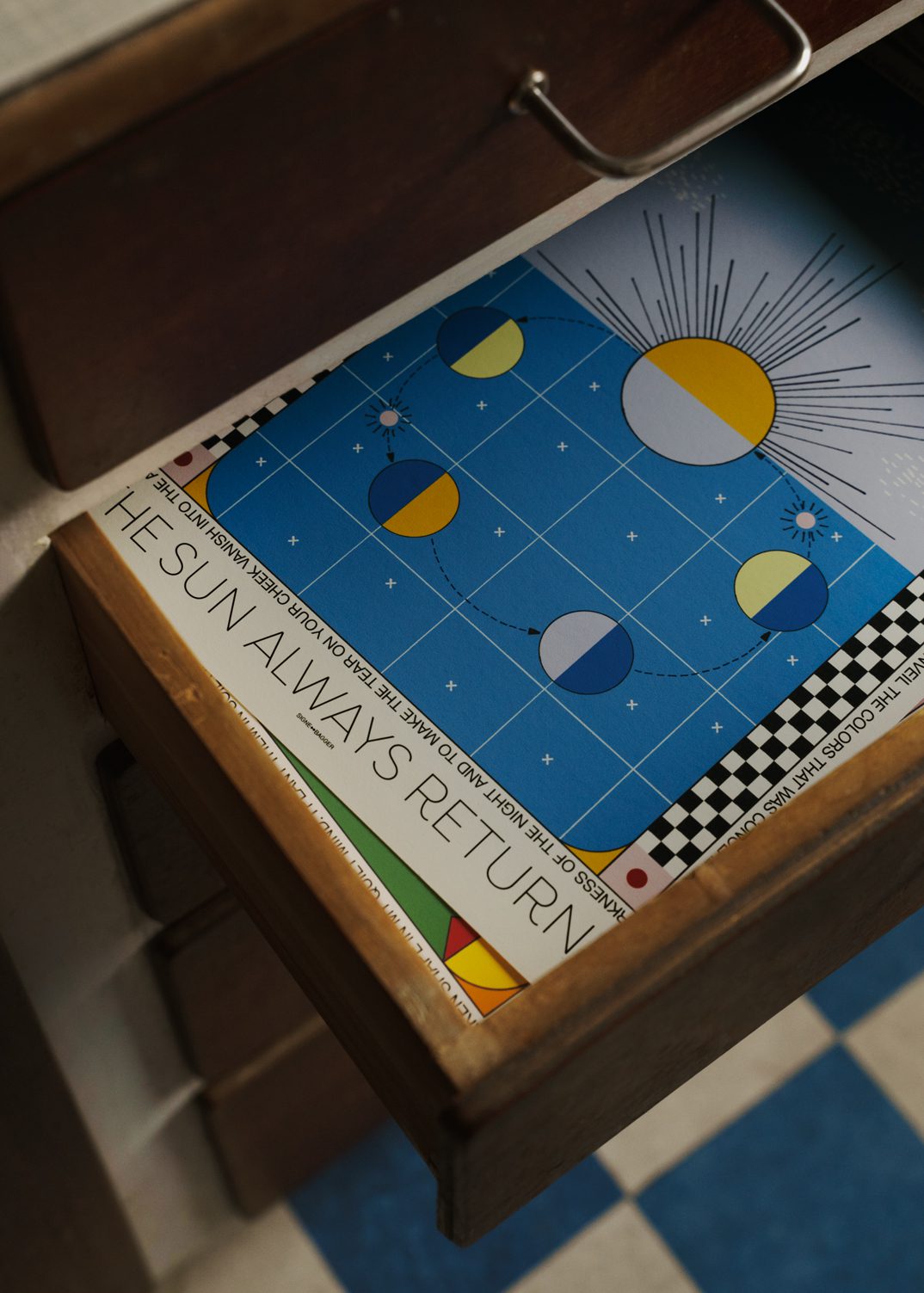 The Poster Club The Sun Always Returns Poster 30x40 blau