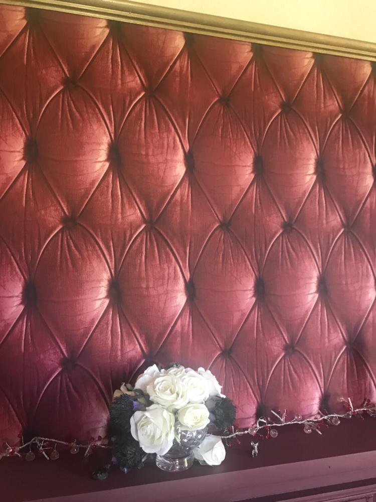 Mineheart Chesterfield Tapete Rot Leder-Optik Vinyl