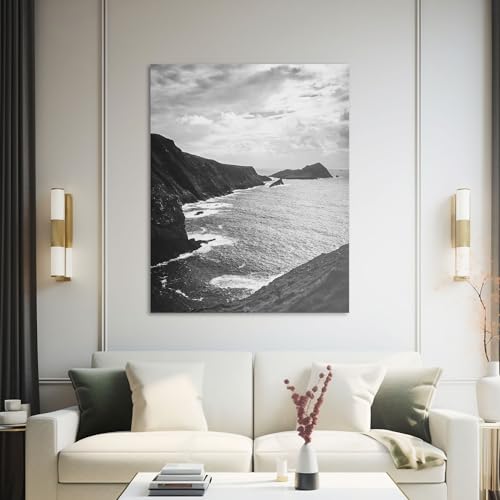 Hustling Sharks Wandbilder Küste bei Bewölkung Leinwandbild 30x40 cm