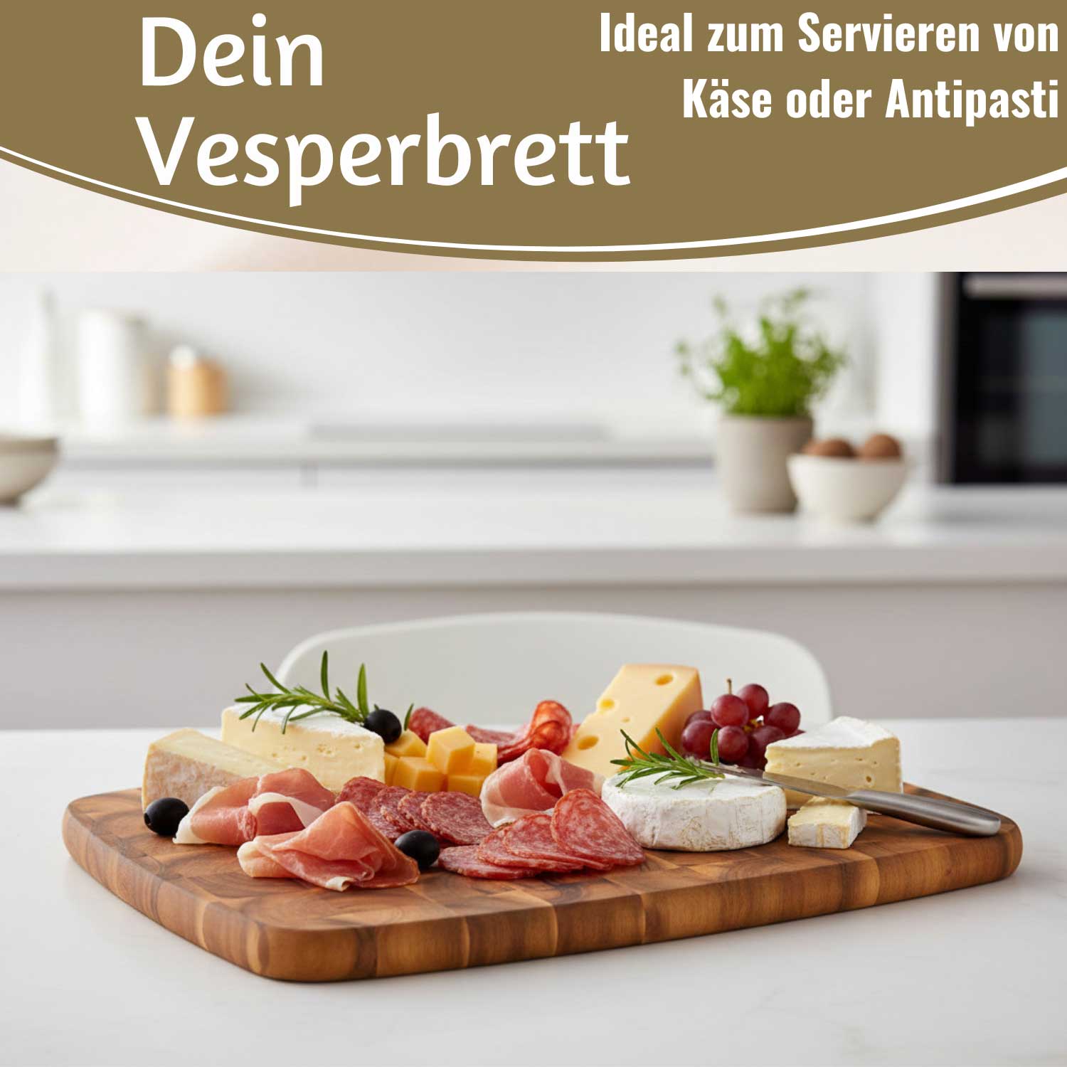 LS-LebenStil Küche Haushalt Stirnholz Schneidebrett 32cm