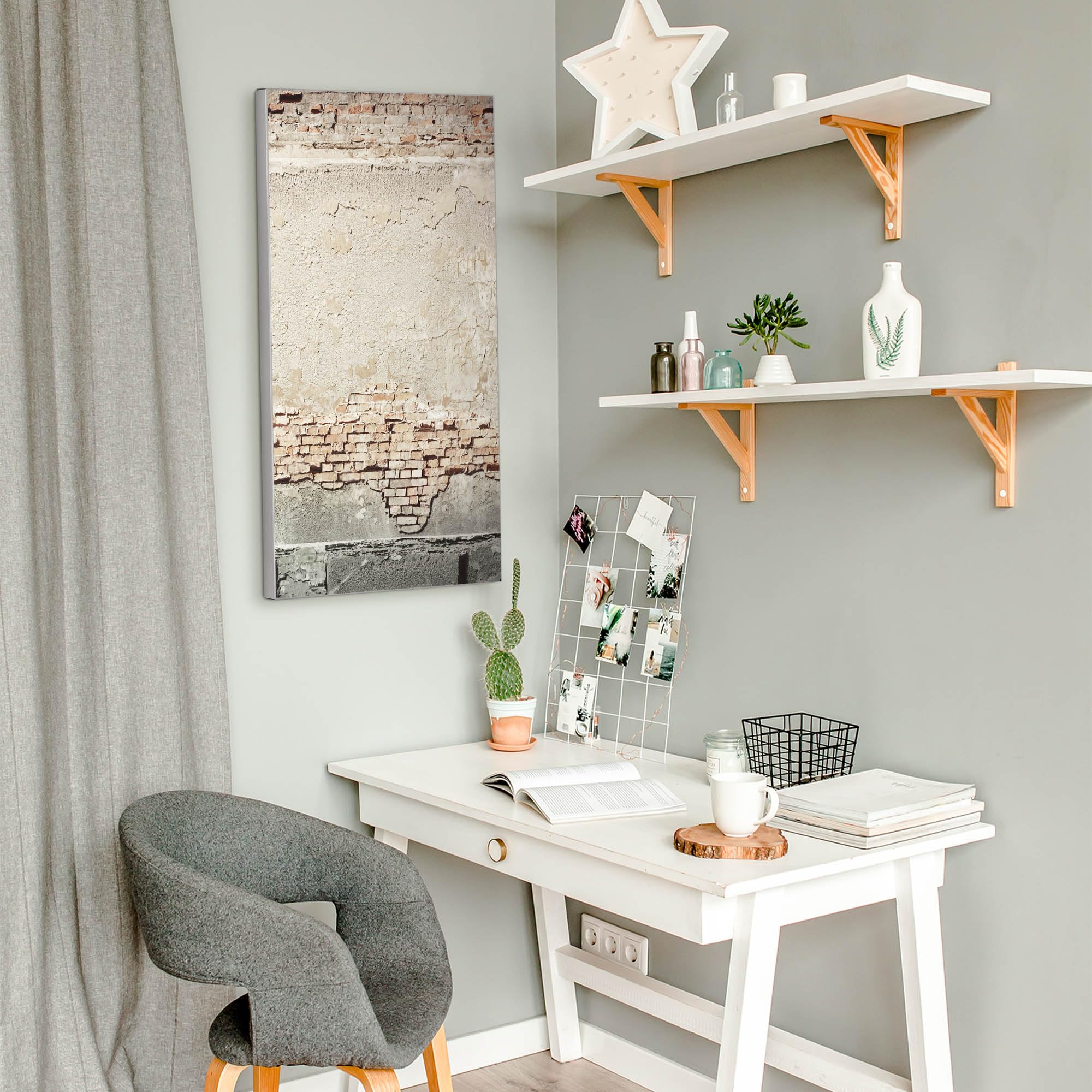 Banjado Magnettafel Metall 37x78 cm Baulücke Silber beschreibbar