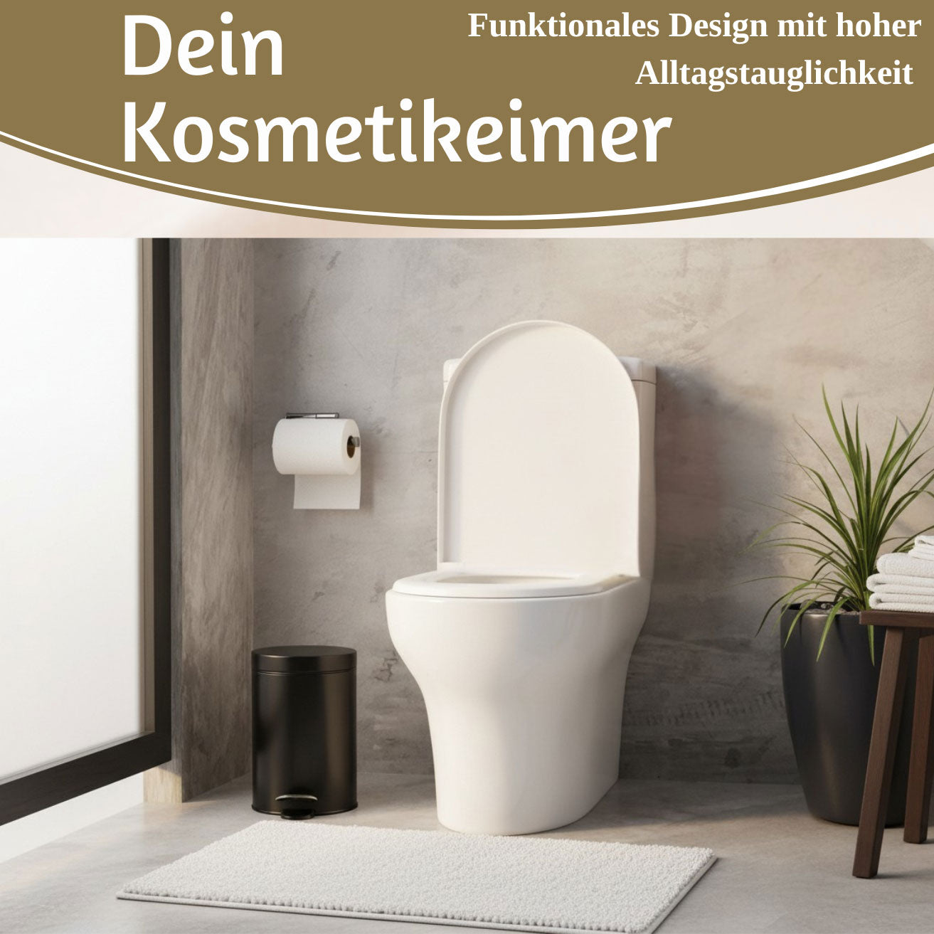 LS-LebenStil Küche & Haushalt Tretmülleimer Schwarz 3L Edelstahl