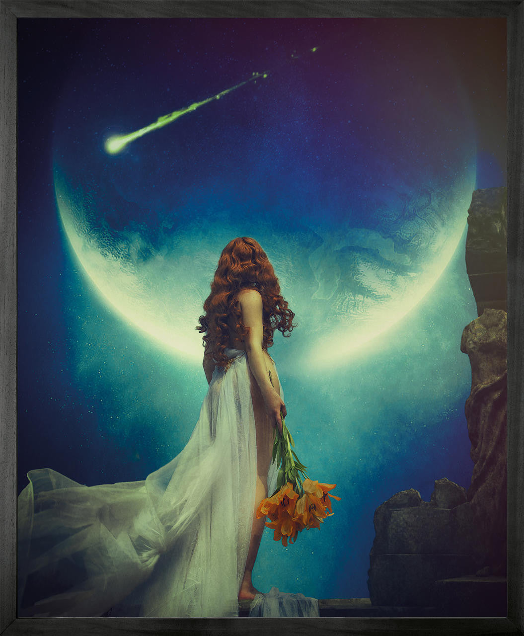 Mineheart Cassandra Leinwandbild Gerahmt Small 68,6x83,9cm Mond