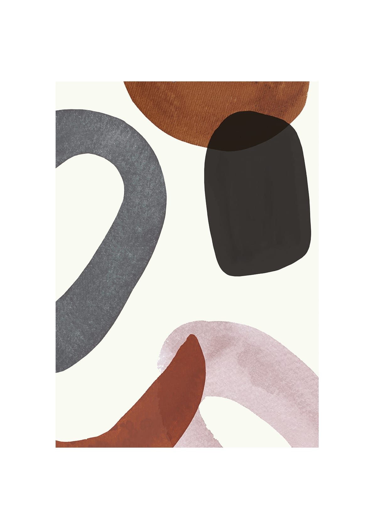 The Poster Club Elements Kunstdruck A2 42x59,4 cm grau-rosa