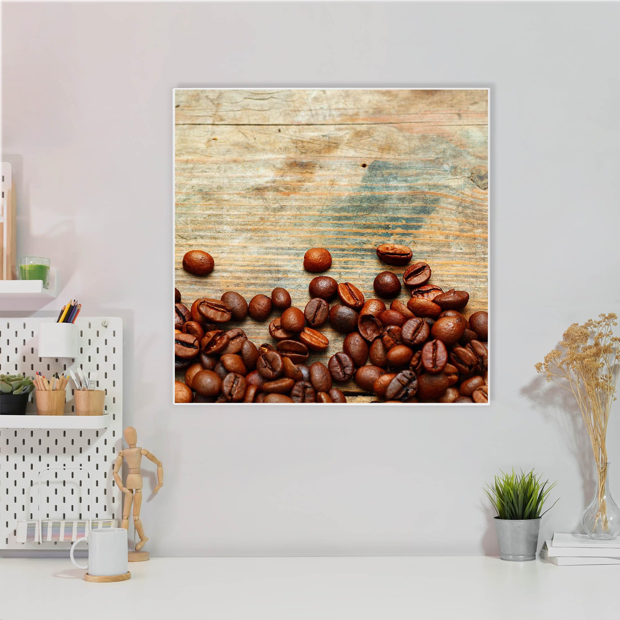 Banjado Magnettafel Kaffeebohnen Magnetwand 50x50cm Stahl weiß