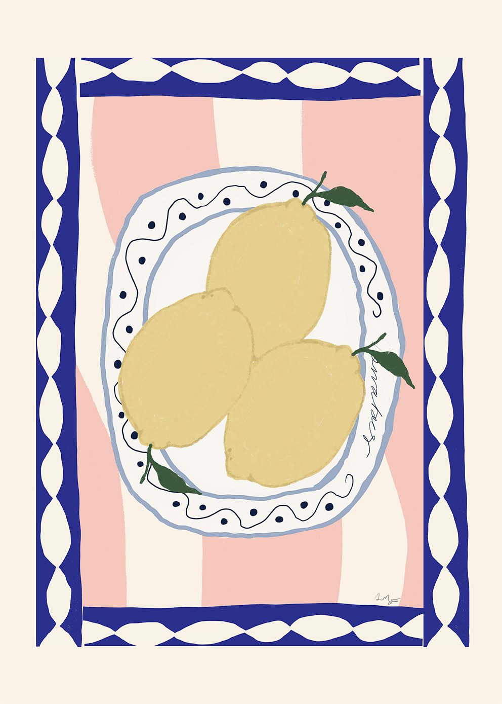 The Poster Club Wavy Table Kunstdruck 30x40 cm botanisch