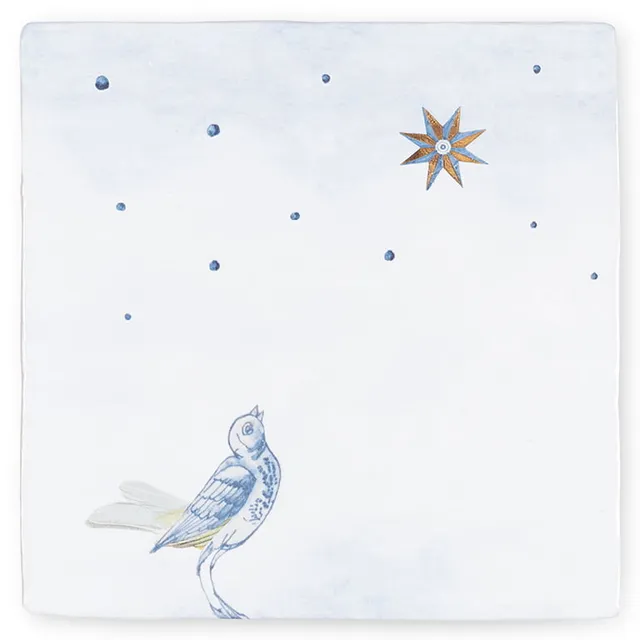 Storytiles Delft Blue Voor altijd Fliese S 10x10 cm mit Gold