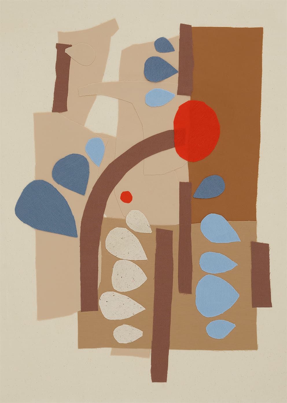 The Poster Club Art Prints Leafy Leinwand 30x40 beige-blau